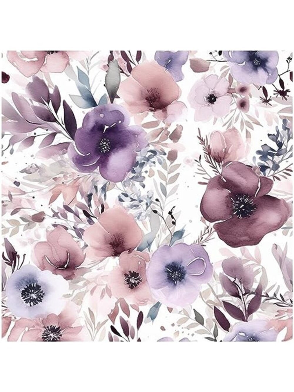 Purple Floral Peel And Stick Wallpaper Removable Contact Paper Wall Decor